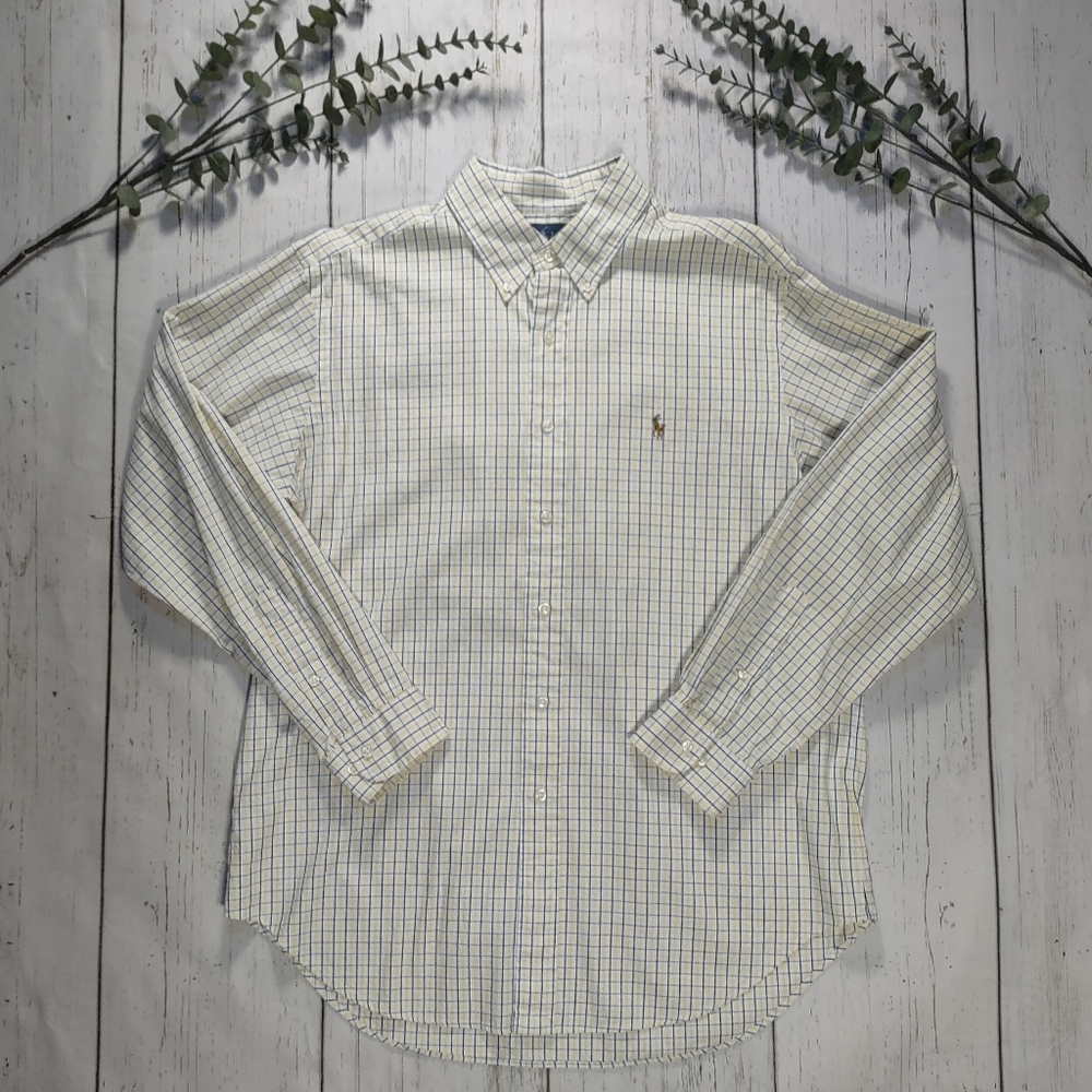 Ralph Lauren Blue & Yellow Check Pony Buttondown